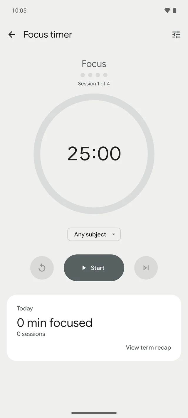 HalfPast focus timer at 25 minutes