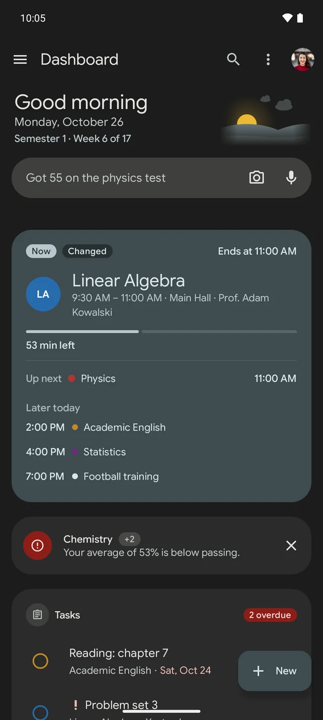 HalfPast dashboard in dark theme